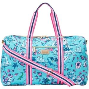 Lilly Pulitzer Overnight Bag Amalfi Blue Lilly’s Roadtrip
